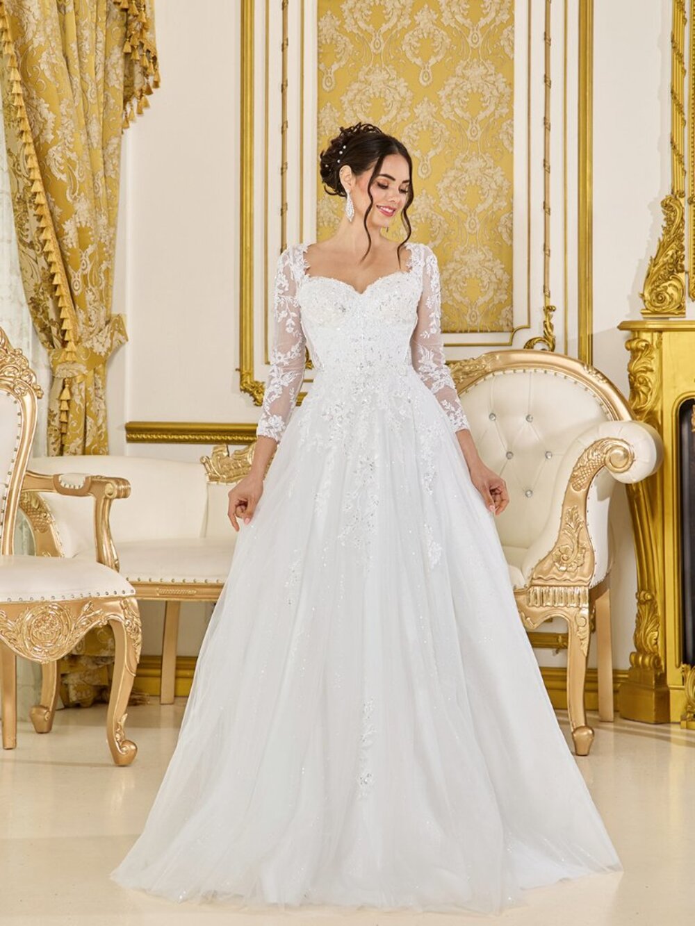 NEW OFF WHITE Tulle & Lace Sweetheart Wedding Dress Floor Length 0316